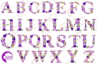 Purple Florals Alphabet