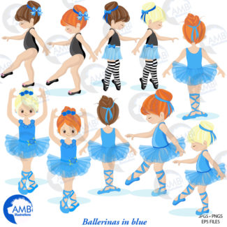 Blue Ballerina Clipart