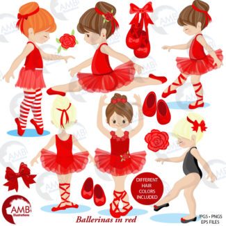 Christmas Red Ballerinas Clipart