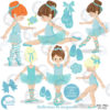Ballerinas in turquoise clipart, AMB-2605