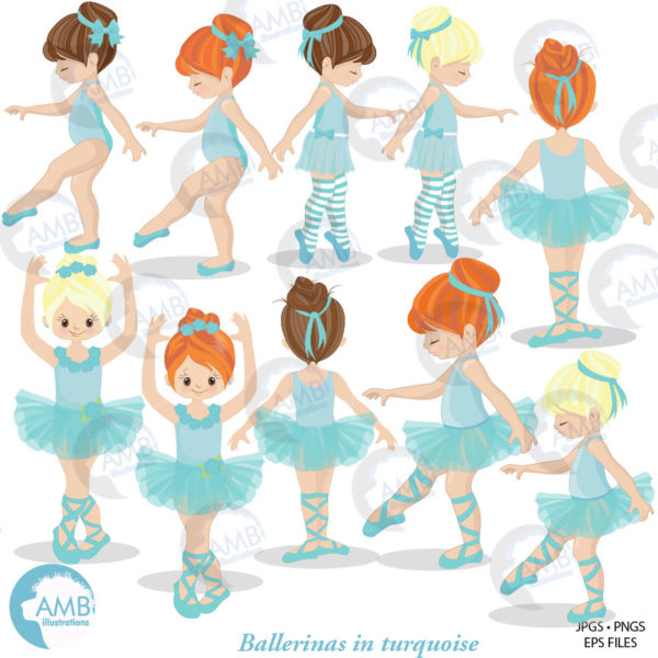 Turquoise Ballerina Clipart