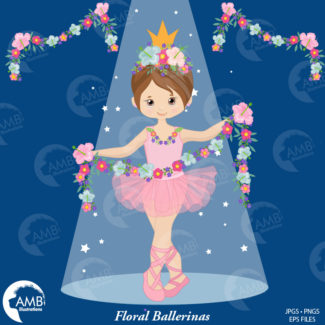 Florals Ballerina Clipart