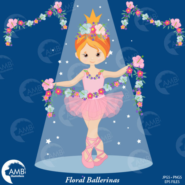 Florals Ballerina Clipart