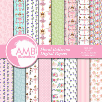 Floral Pink Ballet Papers AMB-2607