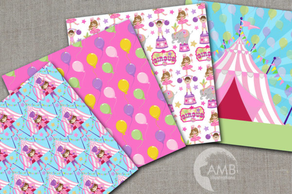 Pink Pastel Circus Papers