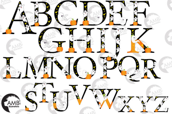 Halloween Ghost Alphabet clipart