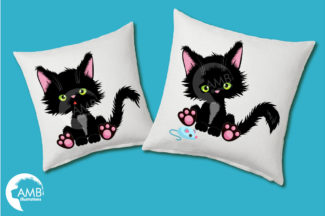 Cute Black Cats Clipart