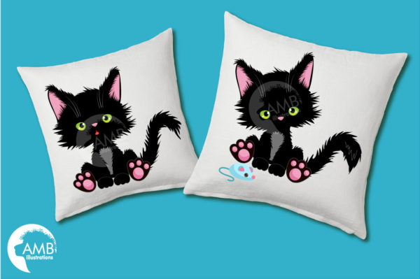 Cute Black Cats Clipart