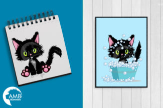 Cute Black Cats Clipart