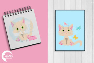 Cutie Cat Goldfish Clipart