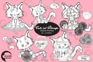 Cutie Cat Digital Stamps