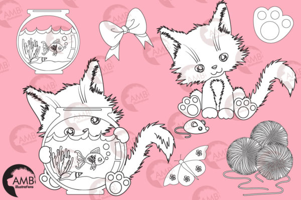 Cutie Cat Digital Stamps