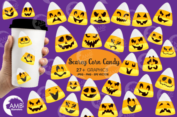 Candy Corn Emojis clipart