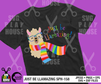 Llama Face with Rainbows SVG