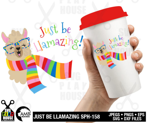 Llama Face with Rainbows SVG