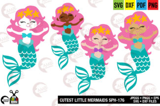 Multi-Ethnic Mermaid SVG