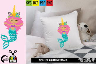 Asian Unicorn Mermaid SVG-sph-182
