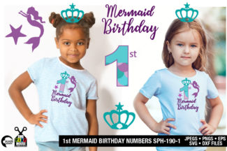 Mermaid First Birthday Numbers