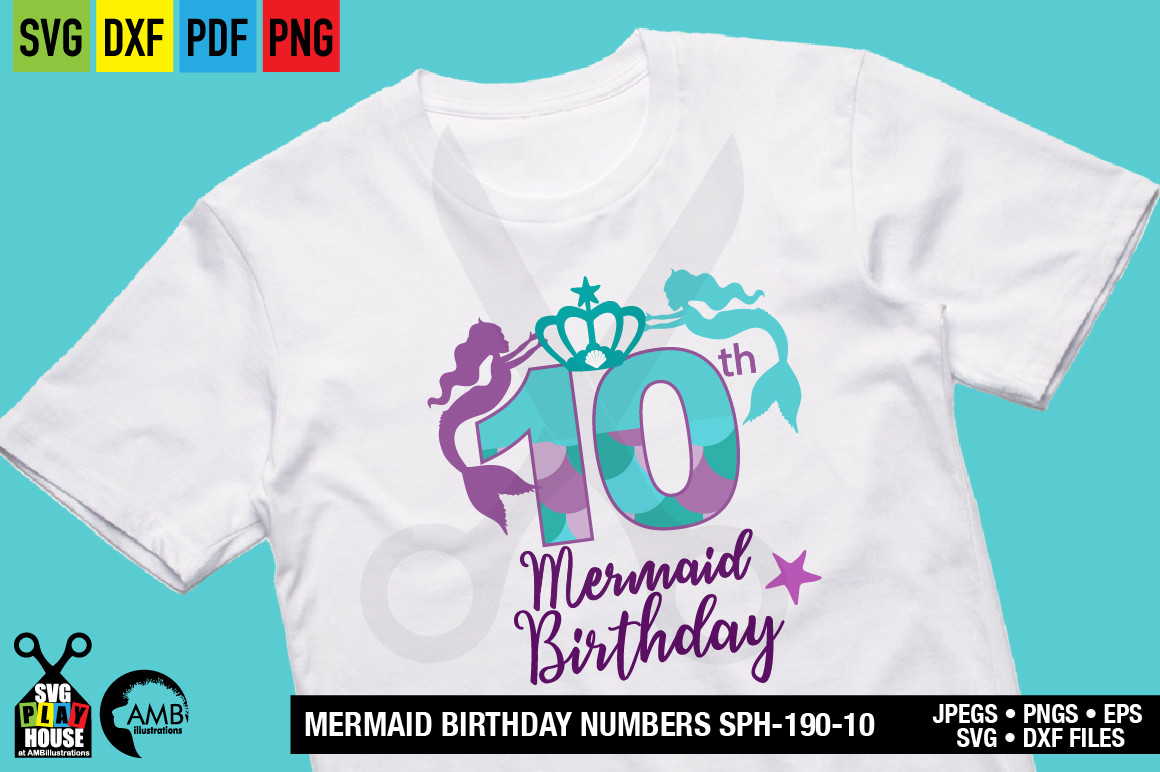 Download Mermaid Birthday Numbers Svg Ambillustrations Com