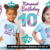 Mermaid Tenth Birthday Numbers SVG