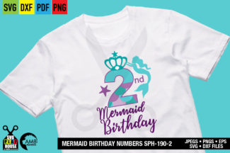 Mermaid Second Birthday Numbers
