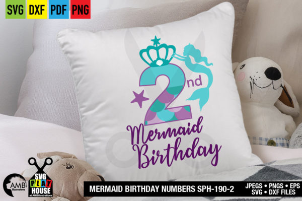 Mermaid Second Birthday Numbers