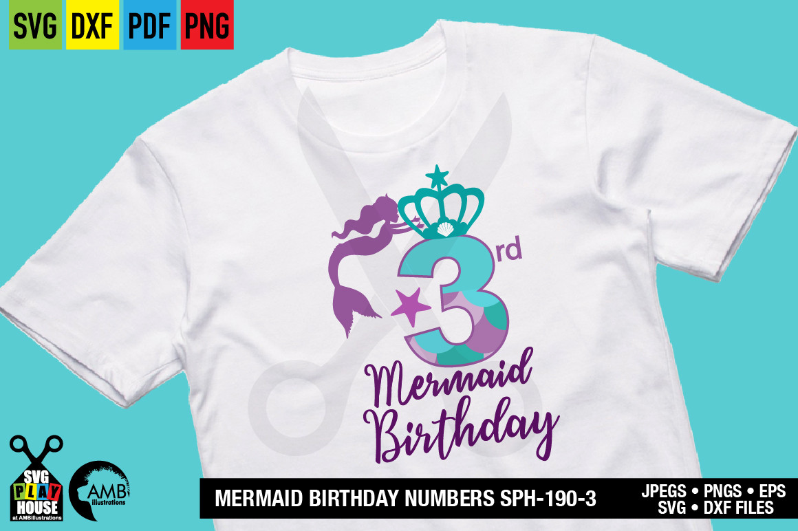 Download Mermaid Birthday Numbers Third Birthday Svg Ambillustrations Com