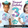 Mermaid Third Birthday Numbers SVG