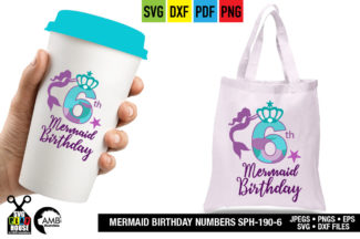 Mermaid Sixth Birthday Numbers