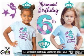 6th Birthday Mermaid SVG  6th Birthday Girl SVG  6 Mermaid SVG  6th Bday Mermaid svg  6th Bday Under the Sea svg