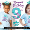 Mermaid Ninth Birthday Numbers SVGs