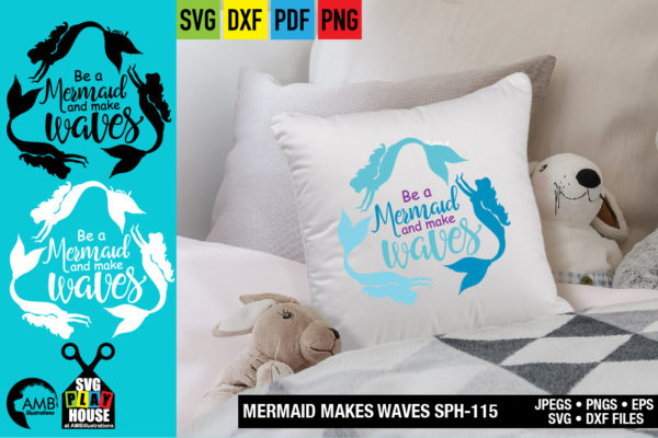 Mermaid Let's Make Waves SVG