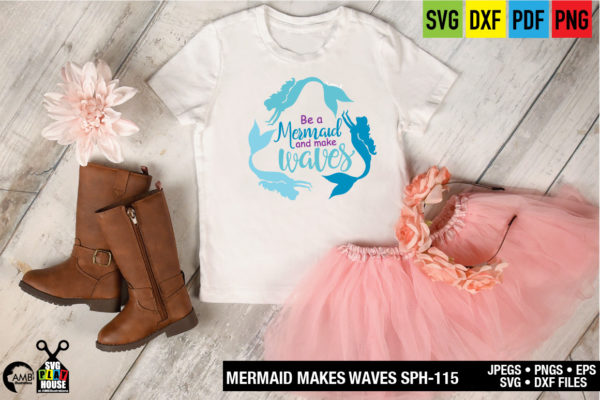 Mermaid Let's Make Waves SVG