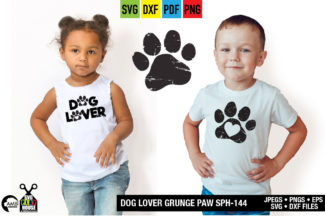 Distressed Grunge Dog Paw SVG