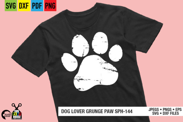 Distressed Grunge Dog Paw SVG