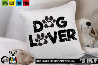 Distressed Grunge Dog Paw SVG