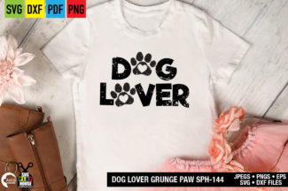 Distressed Grunge Dog Paw SVG