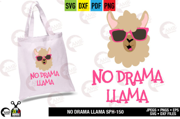 Cool Llama No Drama SVG