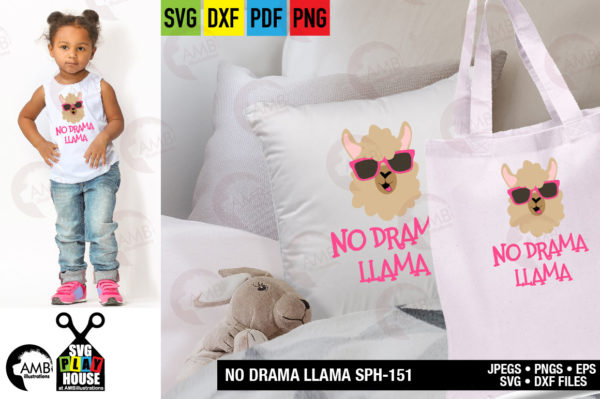 No Drama Llama Head SVG