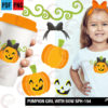 Halloween Girly Pumpkin SVG, Dxf, png, cricut.