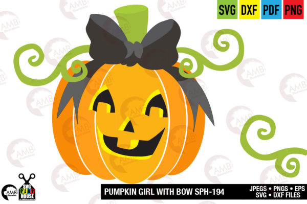 Halloween Girly Pumpkin SVG