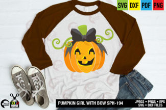 Halloween Girly Pumpkin SVG