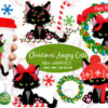 Christmas angry cat clipart
