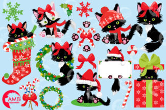Cute Christmas Cats clipart