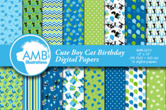 Birthday Boy Cats Patterns