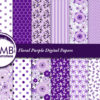 Purple Florals Digital Patterns