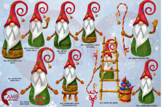 Christmas watercolor Gnomes