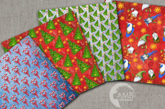 Christmas Gnome Watercolors Patterns
