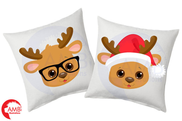 Christmas Reindeer Emojis clipart