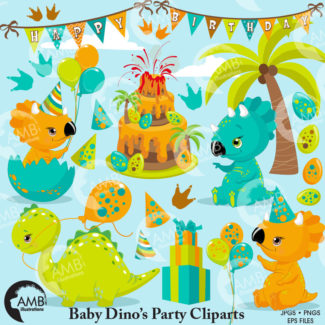 Dinosaur Birthday Party Clipart